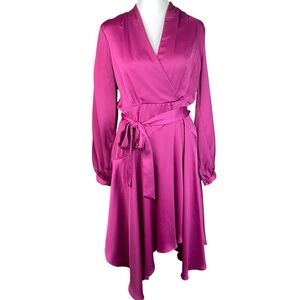 Melonie T Elegant Pink Wrap Dress 6p